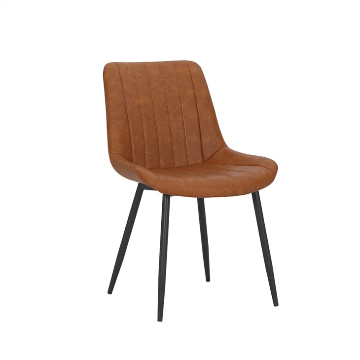 Ergonomiczne krzesło do jadalni ze skórą w stylu vintage