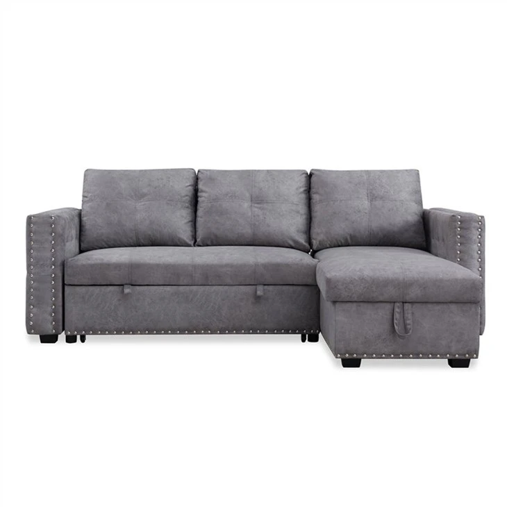 Dwustronna narożna sofa z miejscem do przechowywania z PU