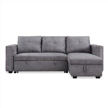 Dwustronna narożna sofa z miejscem do przechowywania z PU