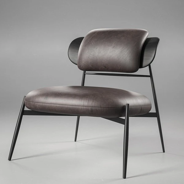 Stylished Designed Accent Chair PU Cover Ant Shape Metal Chair